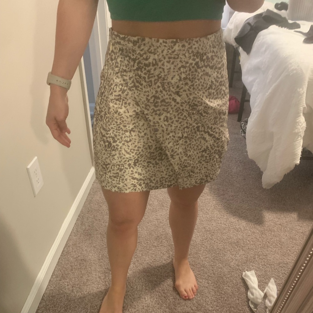 Tan leather skirt free people